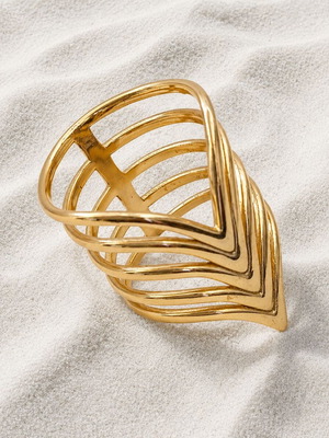 Handmade ring in gold-plated 925 silver new, gold color