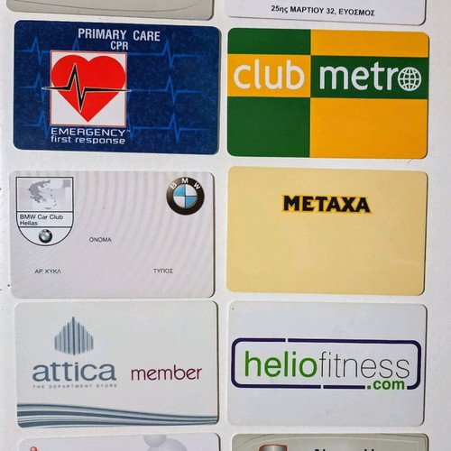 Plastic card samples like phone cards, like new, pack of 10