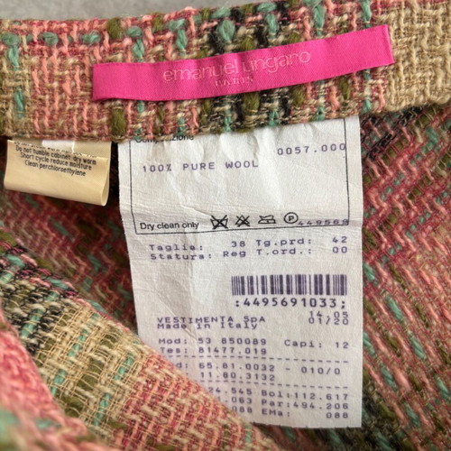 Maxi skirt Emanuel Ungaro like new, wool plaid pattern