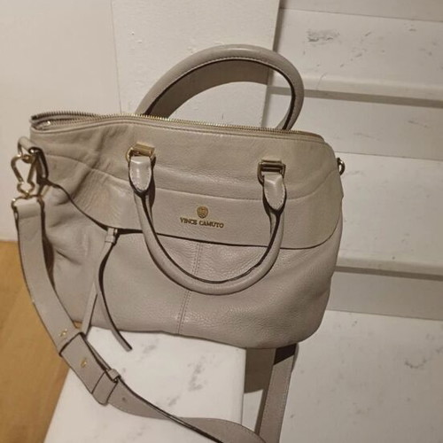 Vince Camuto bag gray leather crossbody and handheld like new