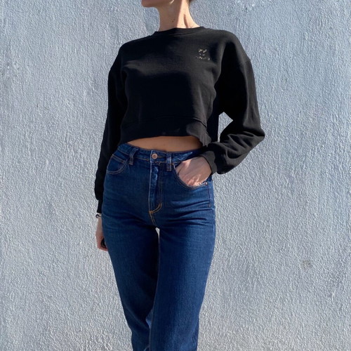 Pinko cropped sweatshirt like new, size S, black