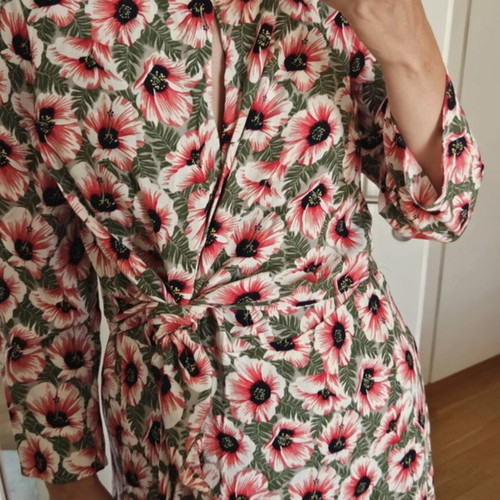 Pepe Jeans floral mini dress, size L, red