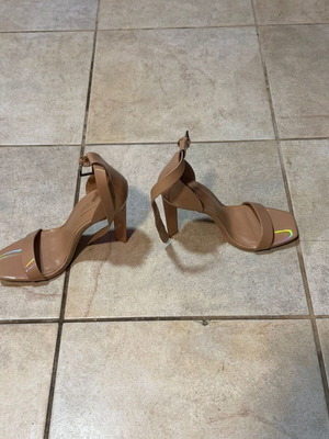 Aldo cream iridescent heeled sandals with strap size 38 new