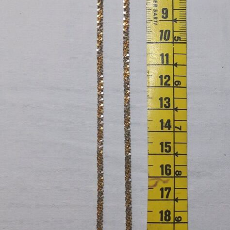 Two-tone silver necklace 50 cm new