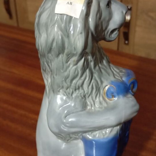 Traditional Ukrainian vodka in porcelain bottle with lion new