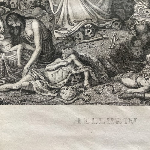 Scandinavian Mythology Helheim Chalcography used 23x14cm