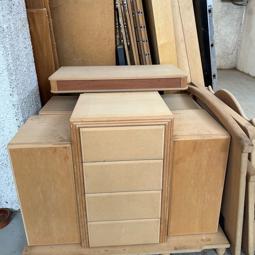 Unpainted TV cabinet with drawers new