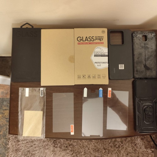 Smartphone accessories lot used with cases and tempered glass
