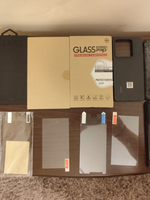 Smartphone accessories lot used with cases and tempered glass