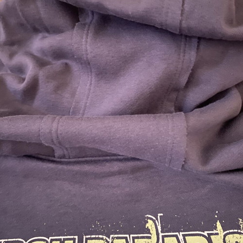 Under Armour short-sleeve hoodie like new, gray and purple, size M