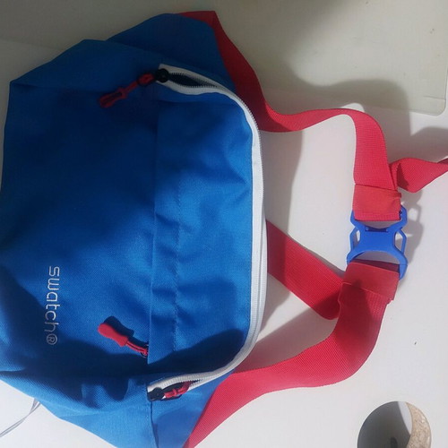Swatch waist bag like new, blue and red