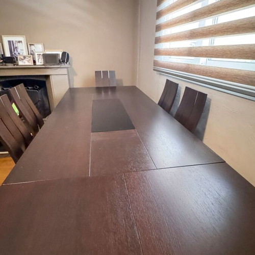 Wenge dining set with 6 solid wood chairs