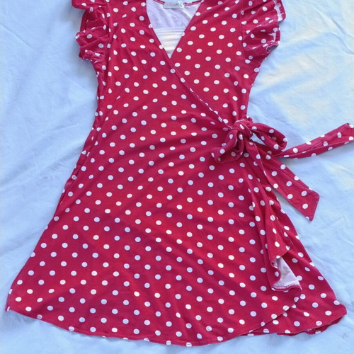 Dress like new, red, size 10-11 years, 5% elastane