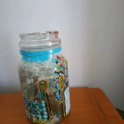 Decorative vase handmade painted new