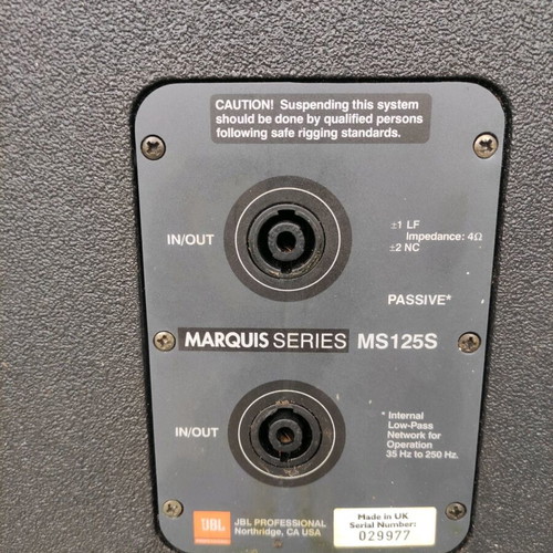 JBL Subwoofer Marquis Series MS215S like new, set of 2