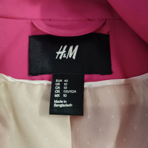 H&M fuchsia blazer size L like new