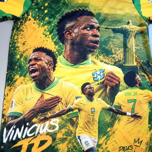 Vinicius Jr. 7 Brazil acrylic commemorative T-shirt