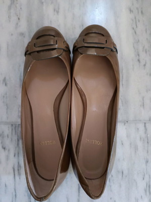 Rollini beige (nude) patent leather ballerina shoes new size 37