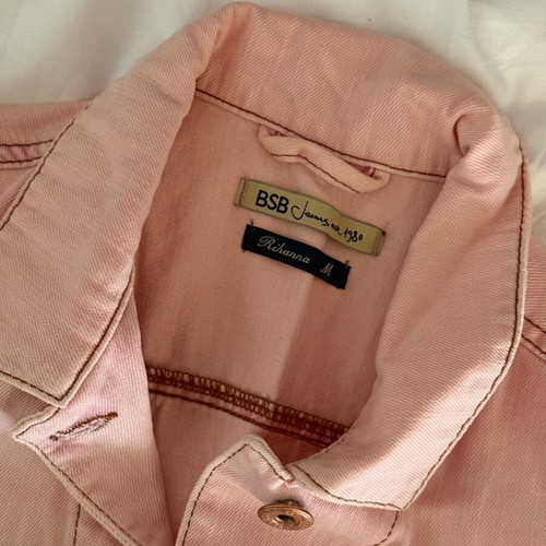 BSB pink denim vest used, size medium