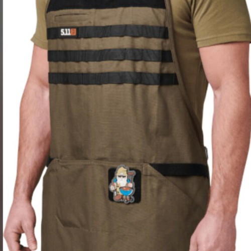 5.11 Tactical Grill Master Apron, green, with patch