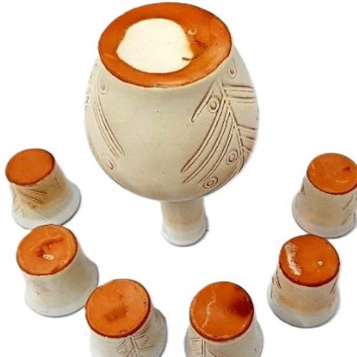 Bulgarian vintage ceramic rakia set like new, bottle and 6 cups