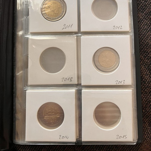 2 Euro Estonia coin collection book with 11 different coins, like new