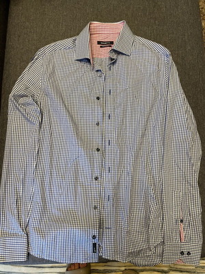 Manetti Checked Slim Fit Shirt like new, easy iron