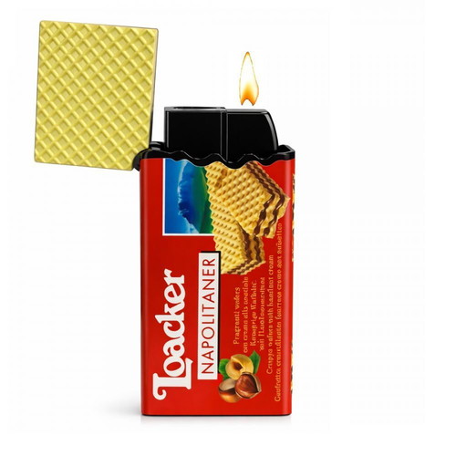 Windproof Loacker Wafer Lighter new with stable flame
