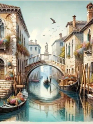 Diamond painting "Gondola" new set 30×30