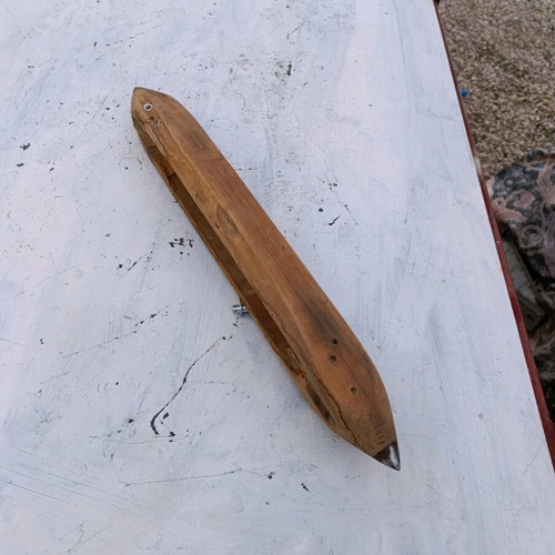 Collectible wooden loom shuttle used with metal ends