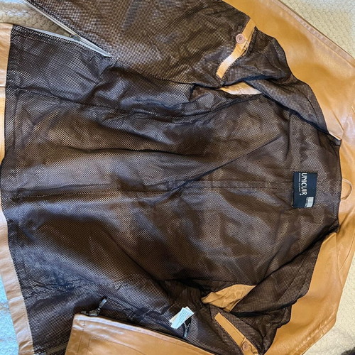 Italian leather jacket used, light brown, size 50