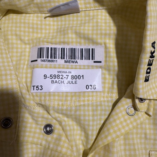 Plaid shirt like new, yellow with studs
