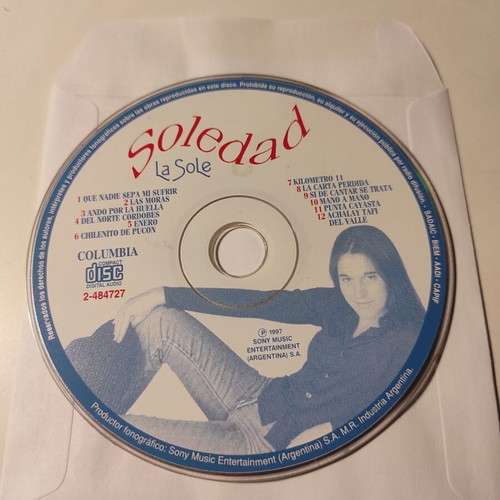 Soledad La Sole CD used, folk Argentine edition