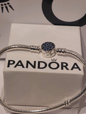 Βραχιόλι Pandora καινούργιο μέγεθος 18 με μπλε ζιργκόν