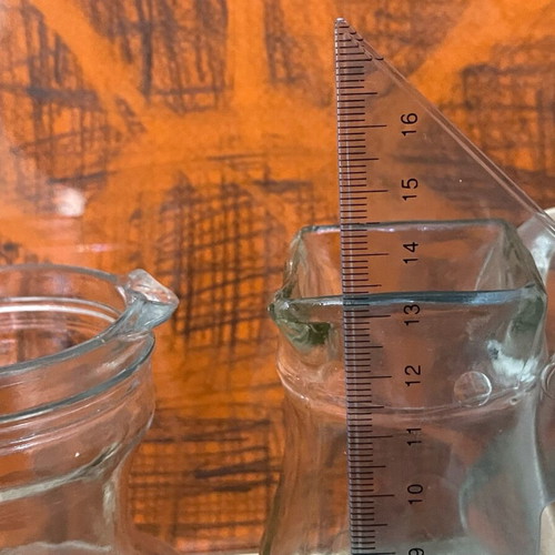 Vintage glass jug set 3 pieces like new