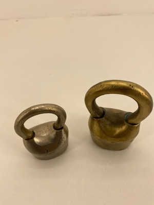 Λουκέτα μπρούτζινα εποχής 1930 μεταχειρισμένα, σετ 2 τεμάχια μεγάλο/μικρό