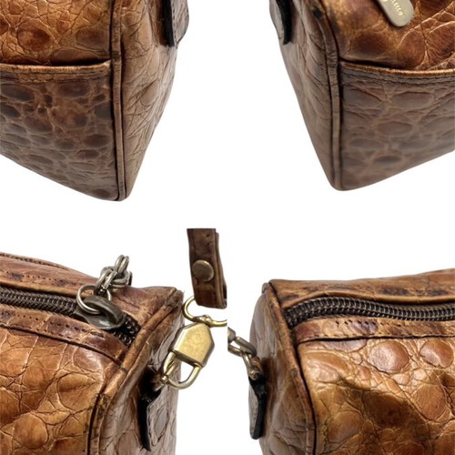 Salvatore Ferragamo vintage δερμάτινη τσάντα ώμου μεταχειρισμένη, καφέ