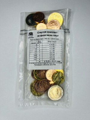 Original Starter Set Euro Coins Bulgaria 2026 New, 42 Pieces