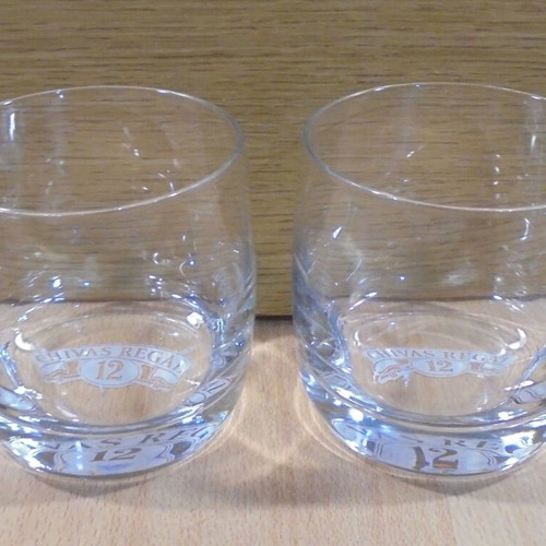 Chivas Regal Scotch Whisky set of two promotional glasses used