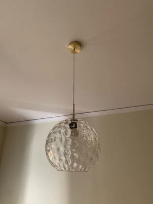 Glass ceiling light new with white bulb
