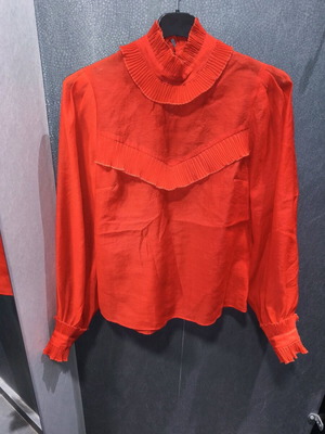 H&M Red Victorian Style Blouse like new, XS-S