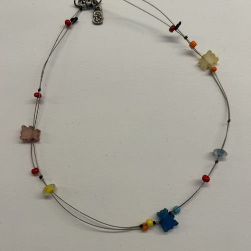 Necklace with colorful bears like new, short length