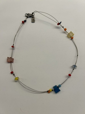 Necklace with colorful bears like new, short length