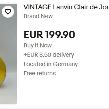 Lanvin Clair De Jour vintage women's perfume 100ml