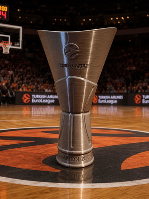 Τρόπαιο Euroleague 2026 Ολυμπιακός καινούργιο, 3d εκτύπωση ασημί