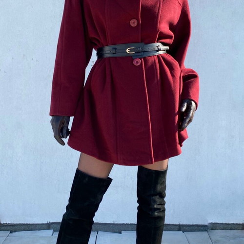 Vintage wool coat like new, red, size L