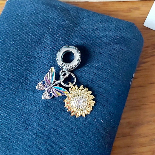 Silver 925 charm Spring new, colorful enamel and crystals