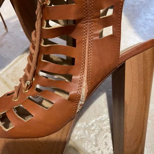 Exe brown platform shoes used, high heels, size 38