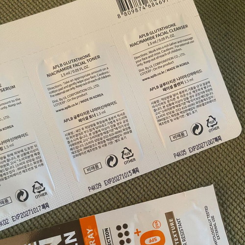 APLB Glutathione Niacinamide Line kit for weekend travel, new