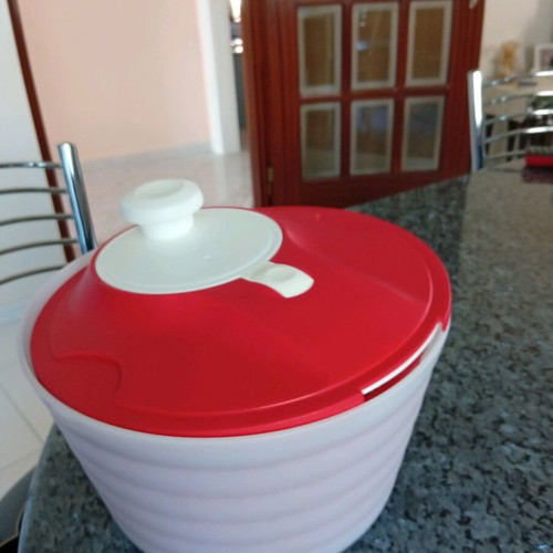 Tupperware container like new with two lids and strainer
